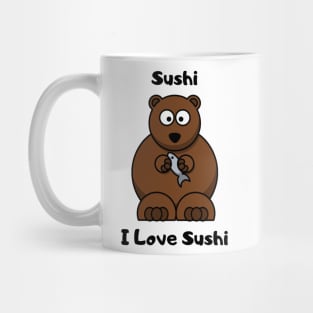 Bear with Fish Sushi design Mug